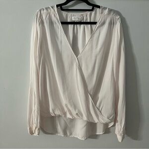 Velvet Heart White High/Low Top. Subtle light pink.